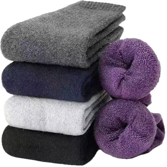 Fleece-Lined Thermal Cashmere Socks, Black product detail