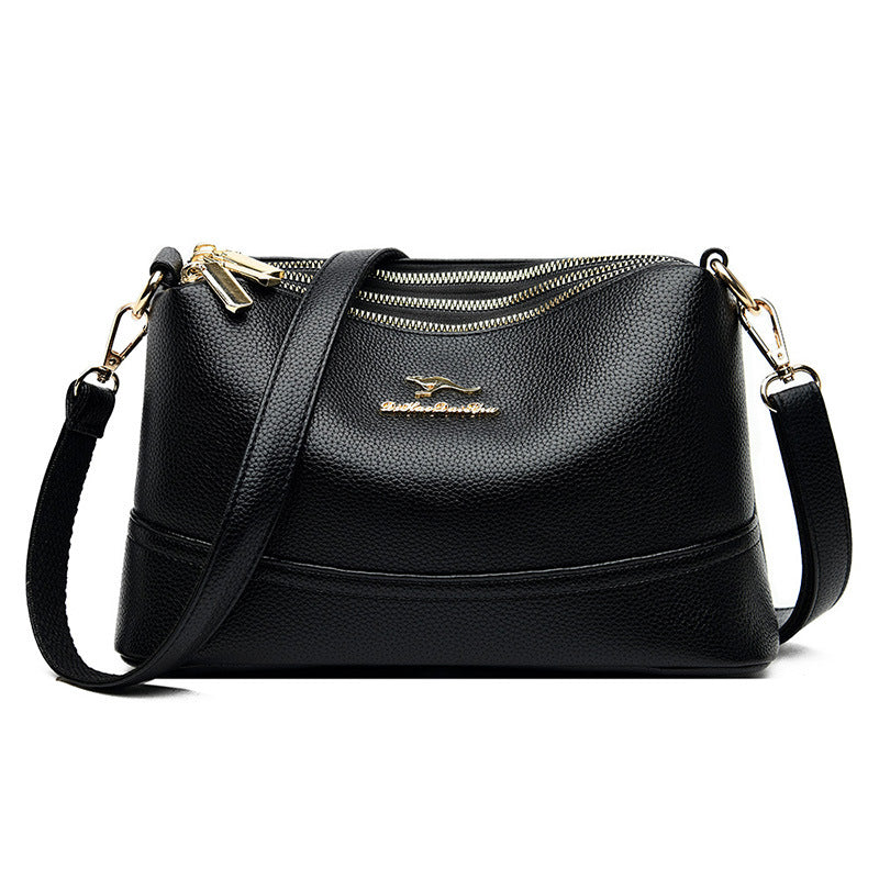 Three-Pocket Mini Crossbody Bag for Women, Black product detail