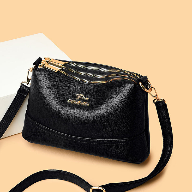 Three-Pocket Mini Crossbody Bag for Women, Black product detail