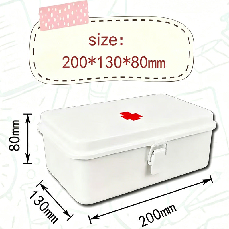 Vintage First Aid Storage Box with Buckle Lock - Empty product detail