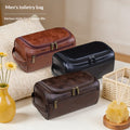 Double-Zip PU Travel Toiletry Organizer, Black
