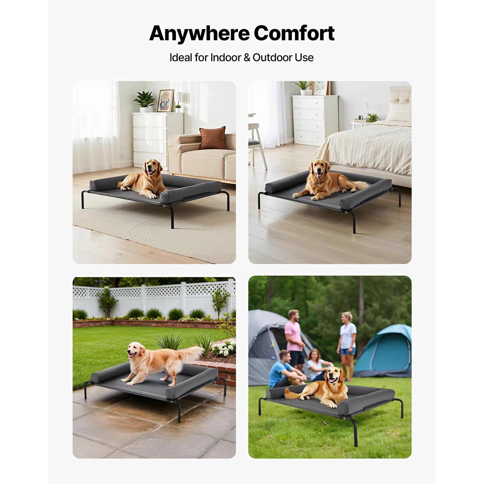 Elevated cooling dog bed frame
