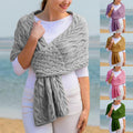 Women's Knitted Shawl Scarf, Gray, 160 cm
