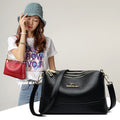 Three-Pocket Mini Crossbody Bag for Women, Black