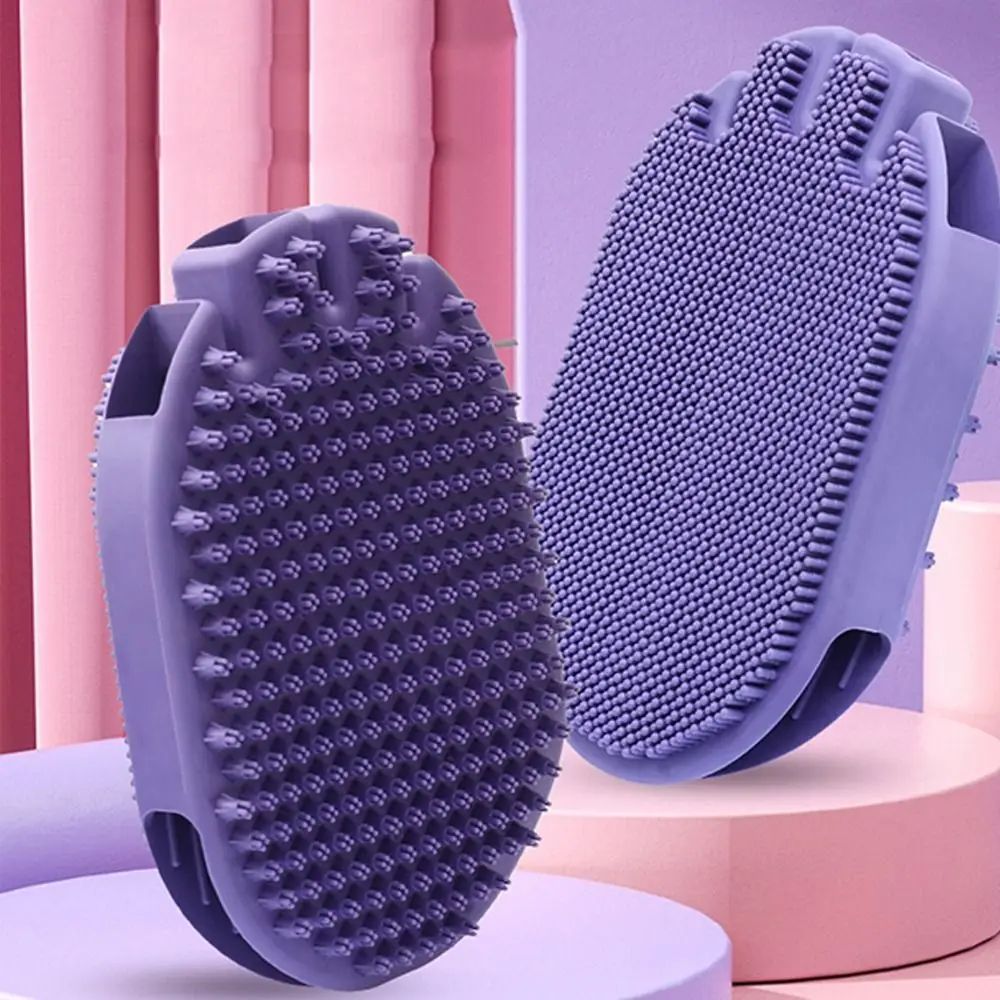 Dual-Sided Pet Shampoo Massage Brush - Purple product detail