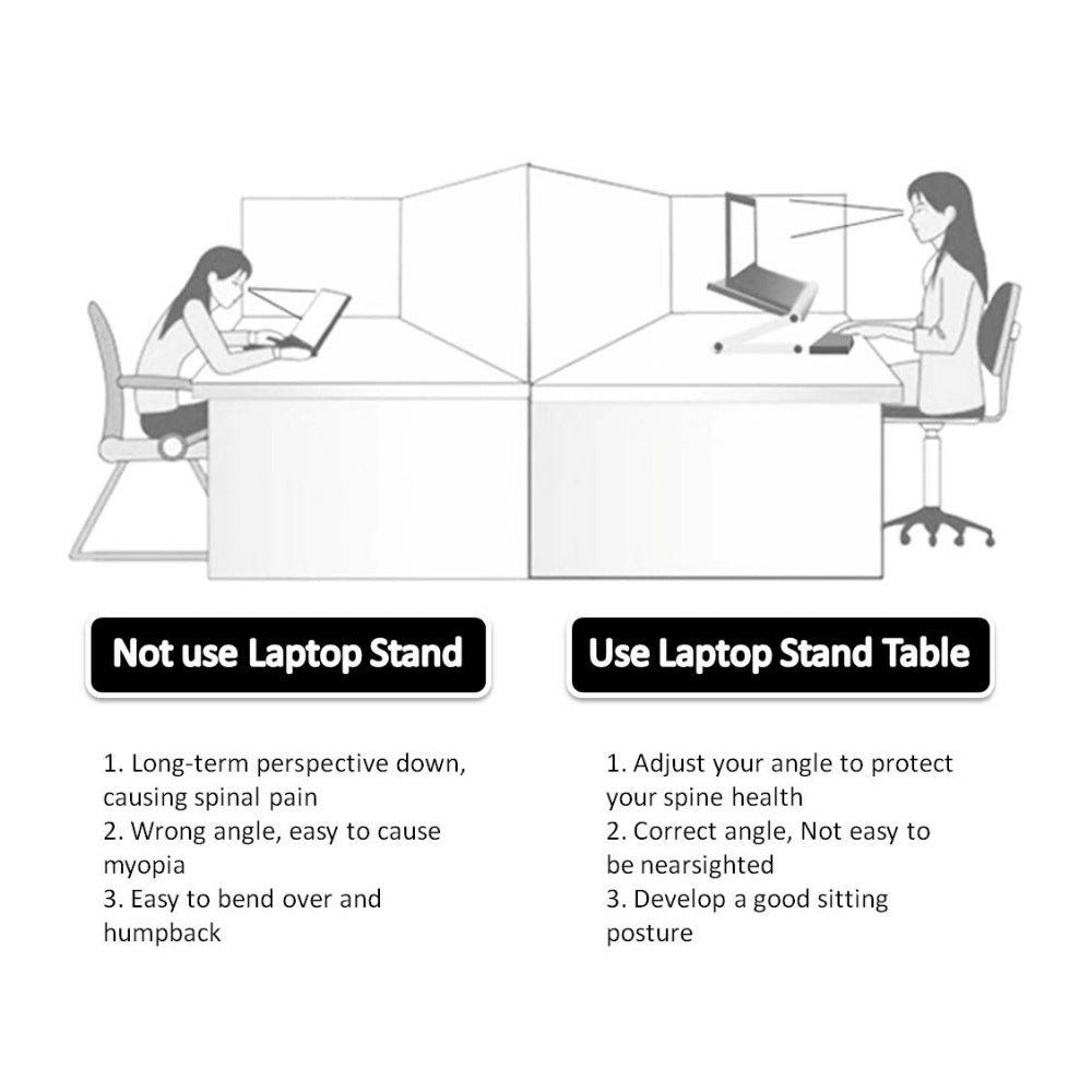 Foldable Ergonomic Laptop and Tablet Stand, Black product detail
