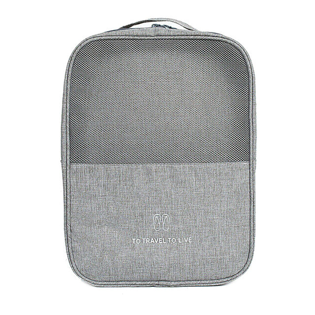 Gray Waterproof Travel Shoe Organizer Bag