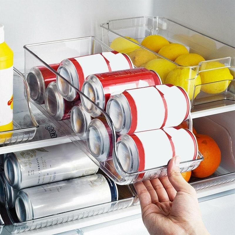 Clear Refrigerator Beverage Can Organizer