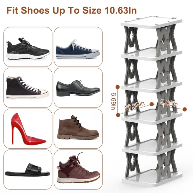 6-Tier Foldable Narrow Shoe Rack detail 2