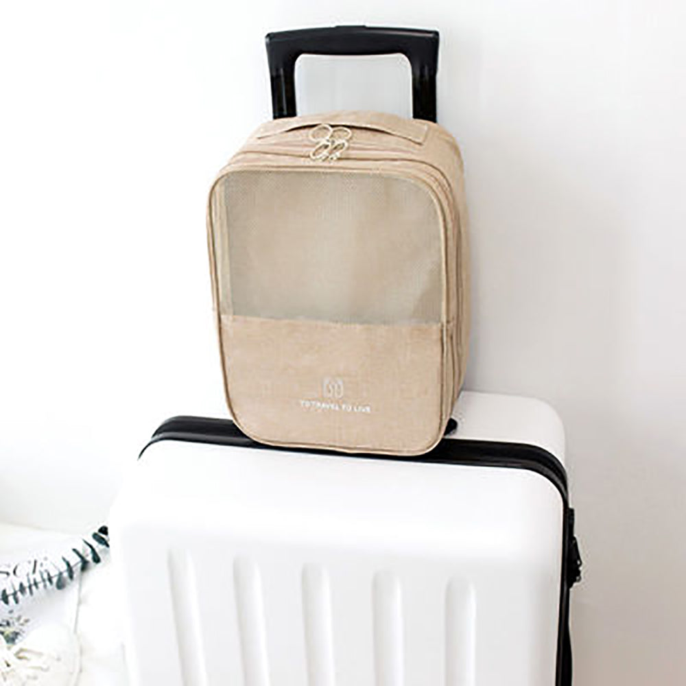 Gray Waterproof Travel Shoe Organizer Bag product detail