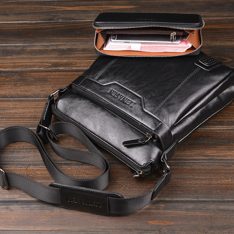Men's Black Messenger Shoulder Bag product detail