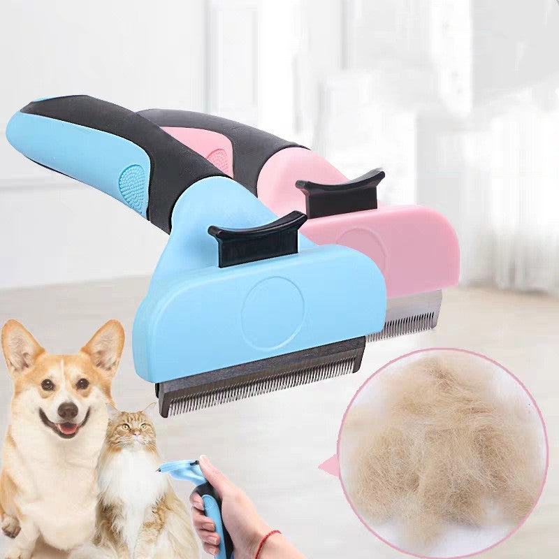 Large Pet Deshedding Grooming Comb, Blue