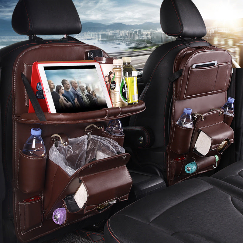 PU Leather Car Seat Back Organizer with Tray product detail