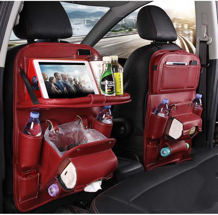 PU Leather Car Seat Back Organizer with Tray product detail