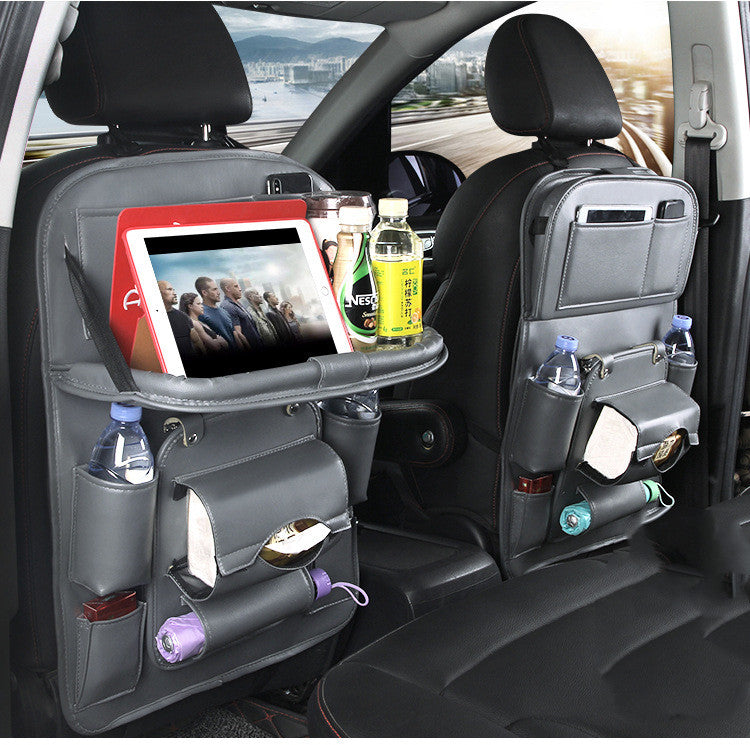 PU Leather Car Seat Back Organizer with Tray product detail