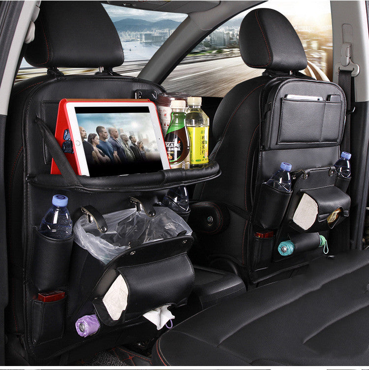 PU Leather Car Seat Back Organizer with Tray product detail