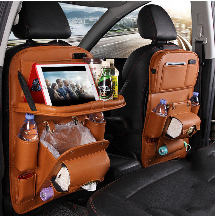 PU Leather Car Seat Back Organizer with Tray product detail