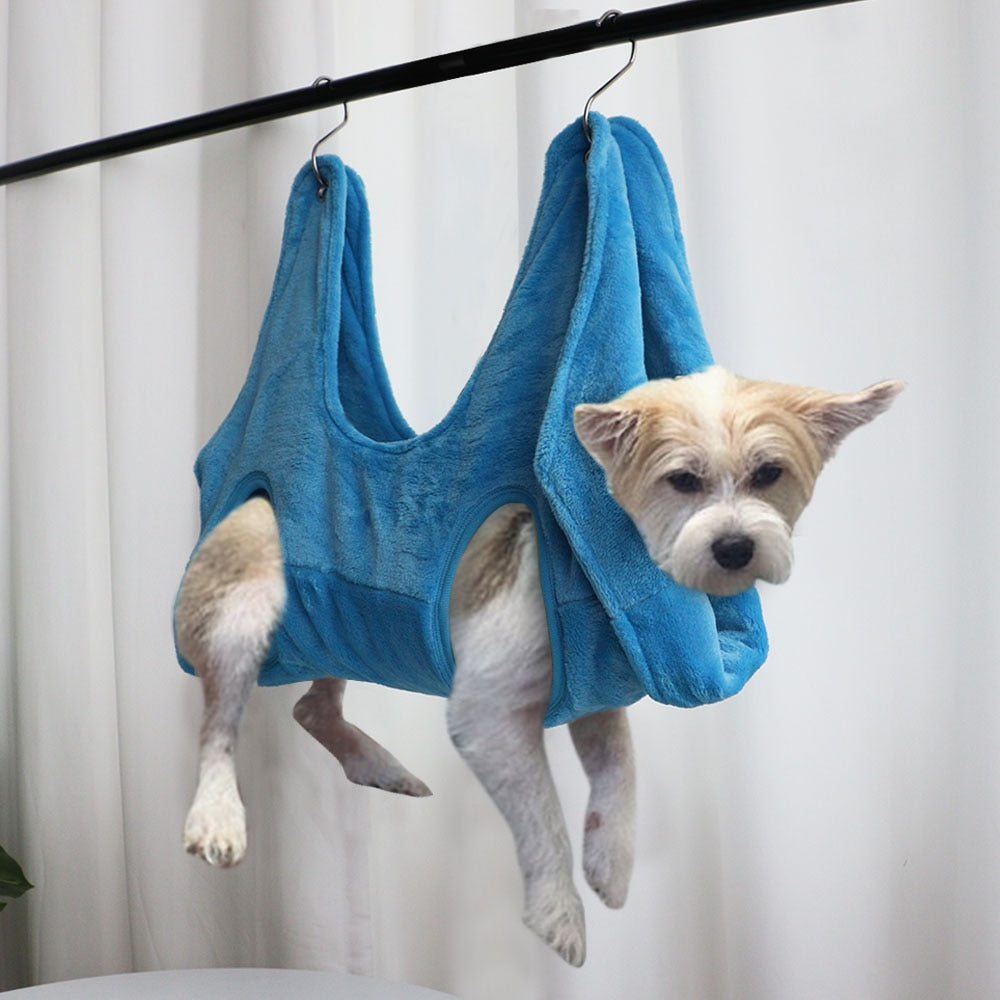 Pet Nail Trimming Grooming Hammock, Blue product detail