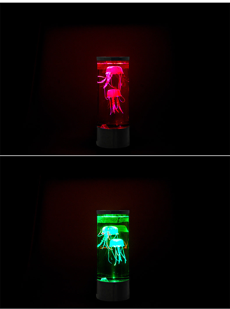 LED Jellyfish Aquarium Night Light, Black
