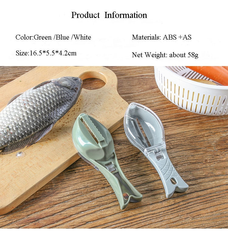 Fish Scale Scraper and Cleaning Brush, Blue product detail