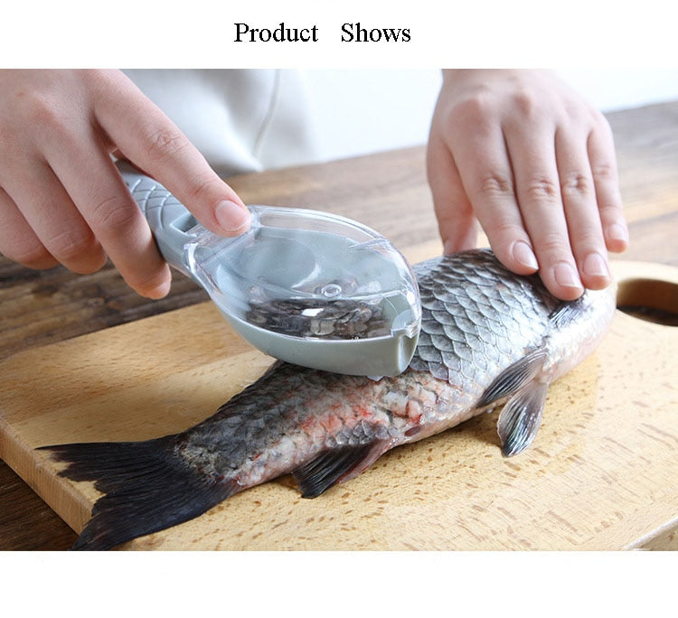 Fish Scale Scraper and Cleaning Brush, Blue product detail