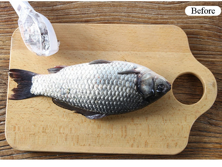 Fish Scale Scraper and Cleaning Brush, Blue product detail