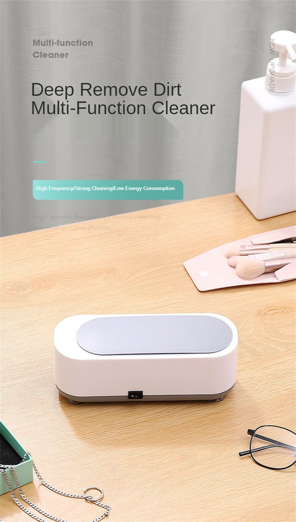 Compact Ultrasonic Jewelry and Eyeglass Cleaner
