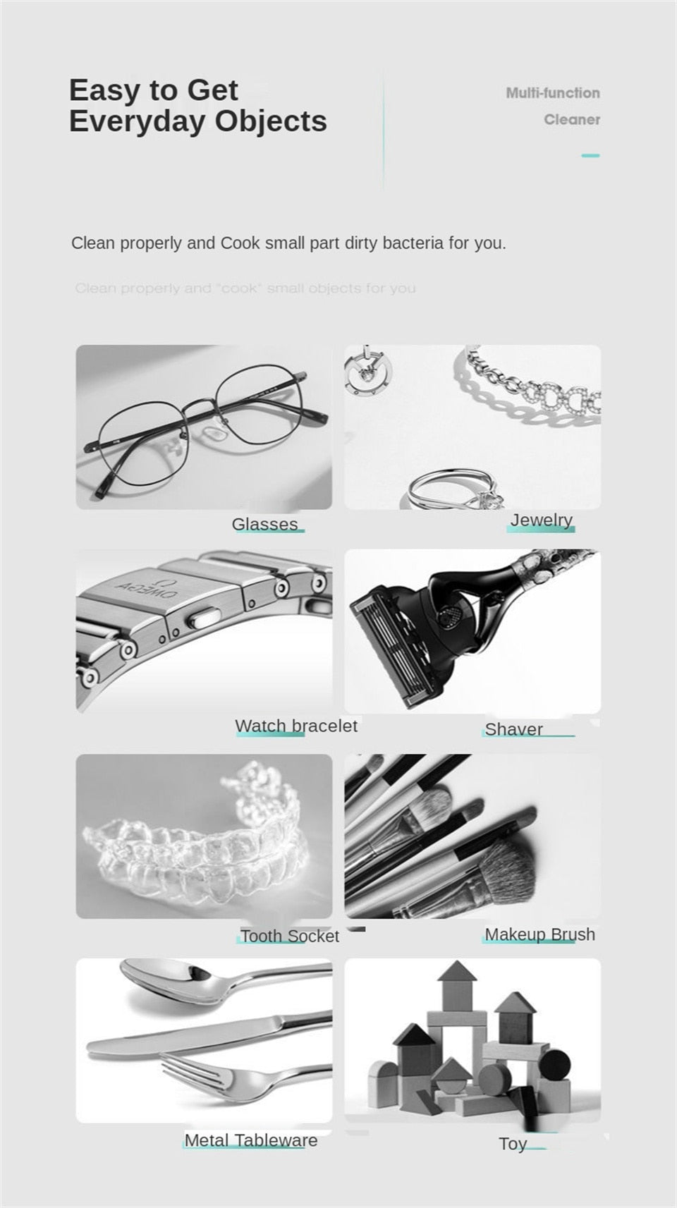 Compact Ultrasonic Jewelry and Eyeglass Cleaner product detail
