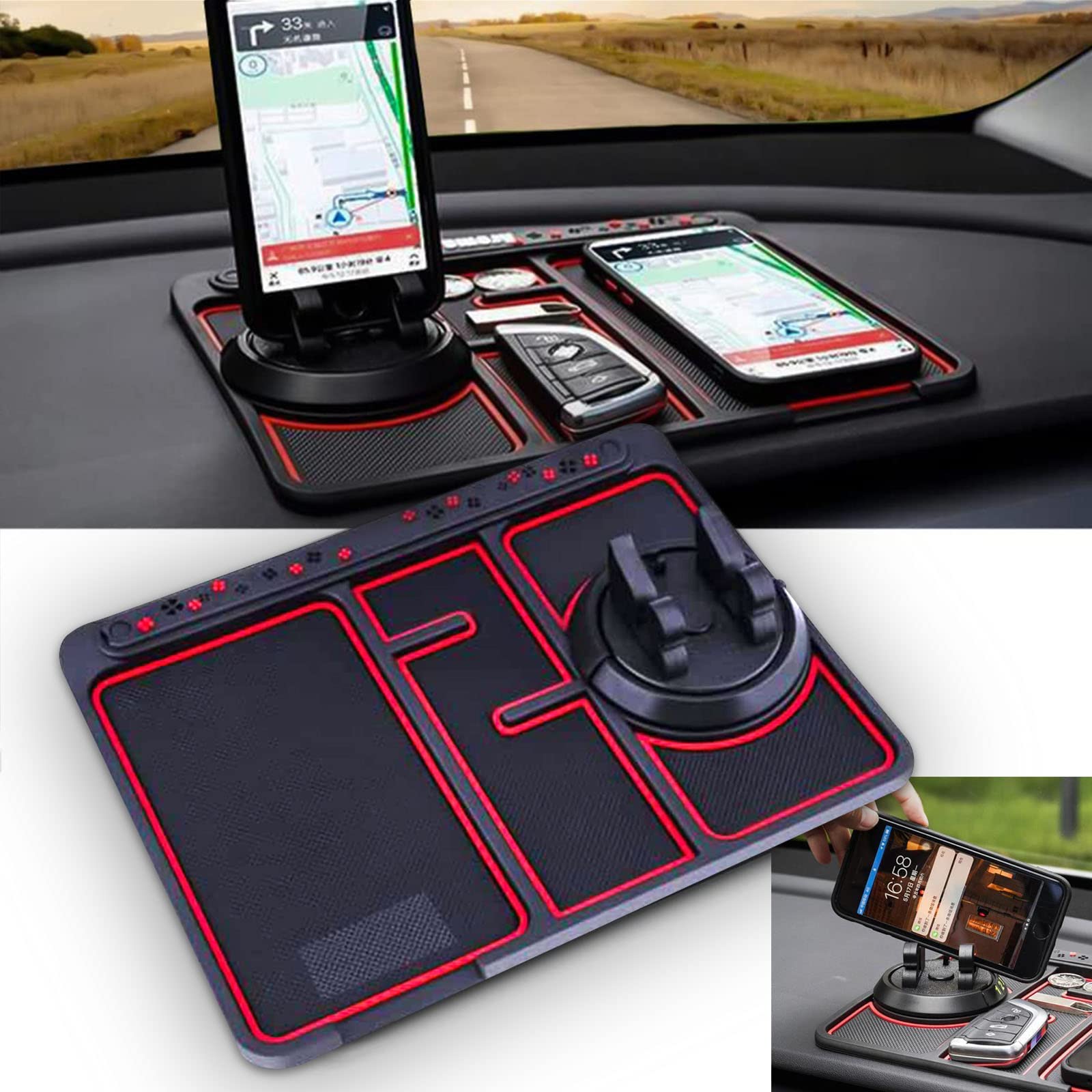 4-in-1 Anti-Slip Car Dashboard Phone Pad product detail