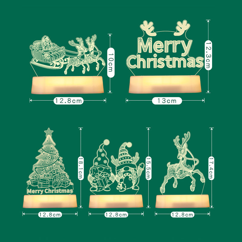 Christmas 3D Acrylic LED Night Light