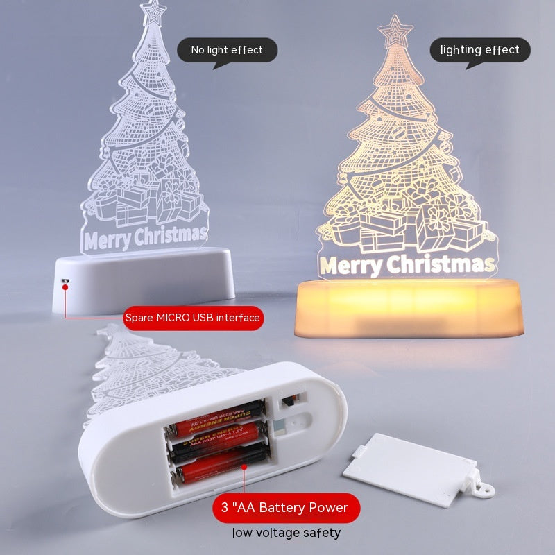 Christmas 3D Acrylic LED Night Light product detail