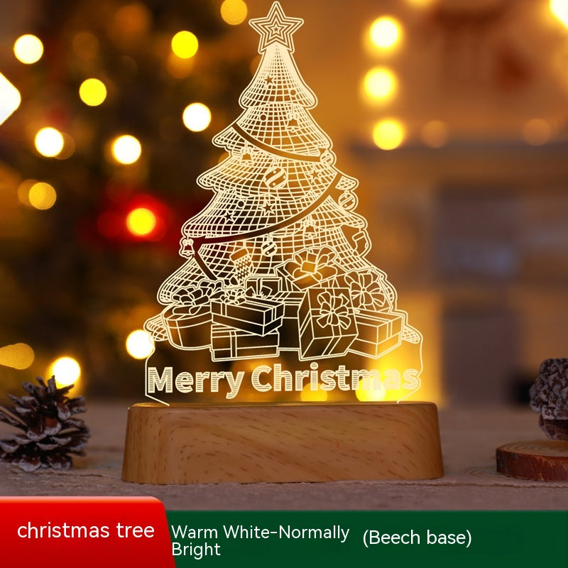 Christmas 3D Acrylic LED Night Light product detail