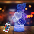 16-Color 3D Acrylic LED Night Light with Remote