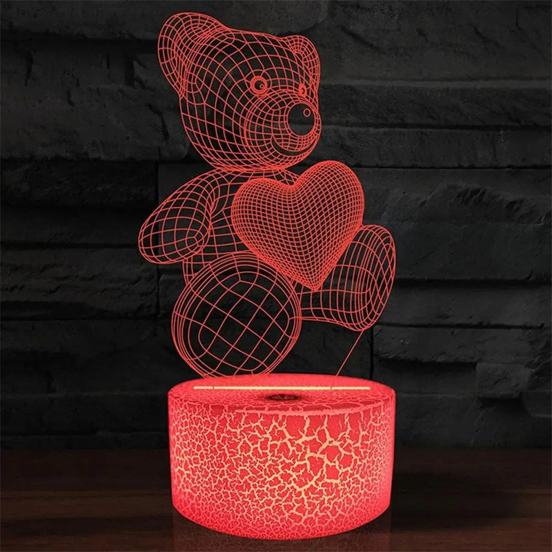 16-Color 3D Acrylic LED Night Light with Remote product detail