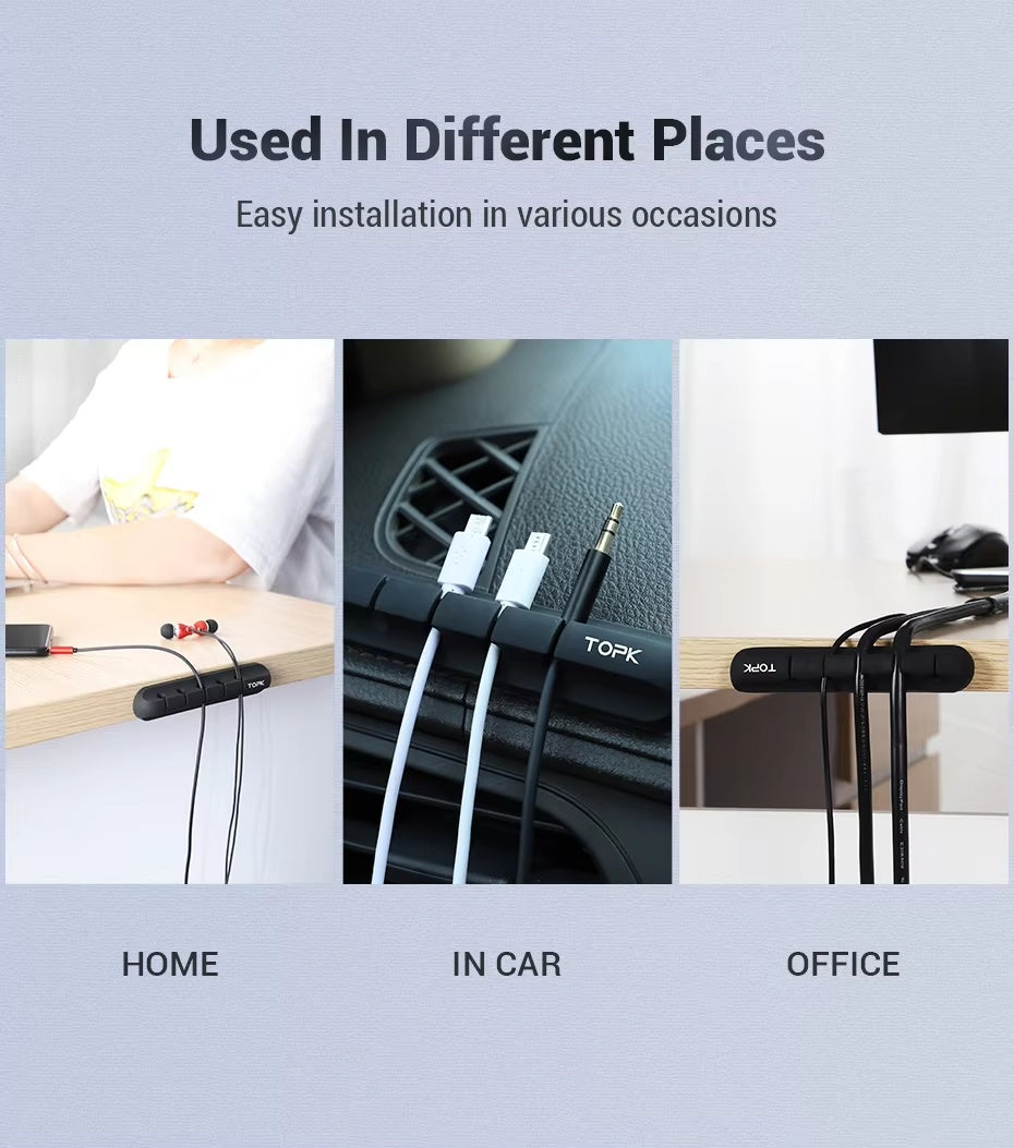 Silicone Cable Organizer Clips, 3-Pack product detail