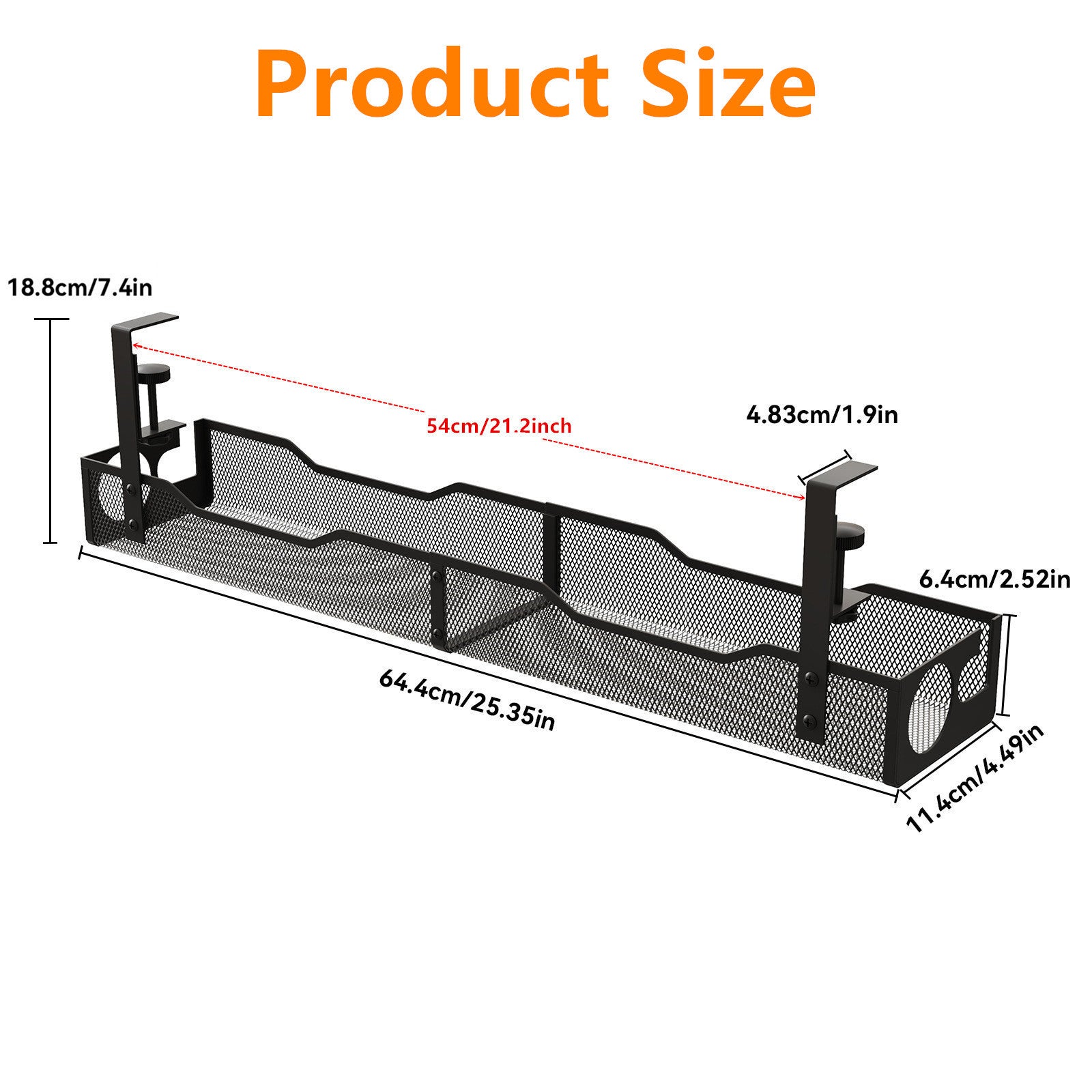 Extended Under-Desk Cable Management Rack product detail