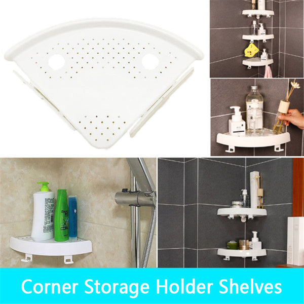 Bathroom Corner Shelf Organizer with Hooks