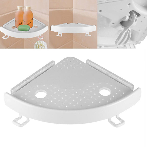 Bathroom Corner Shelf Organizer with Hooks detail 3