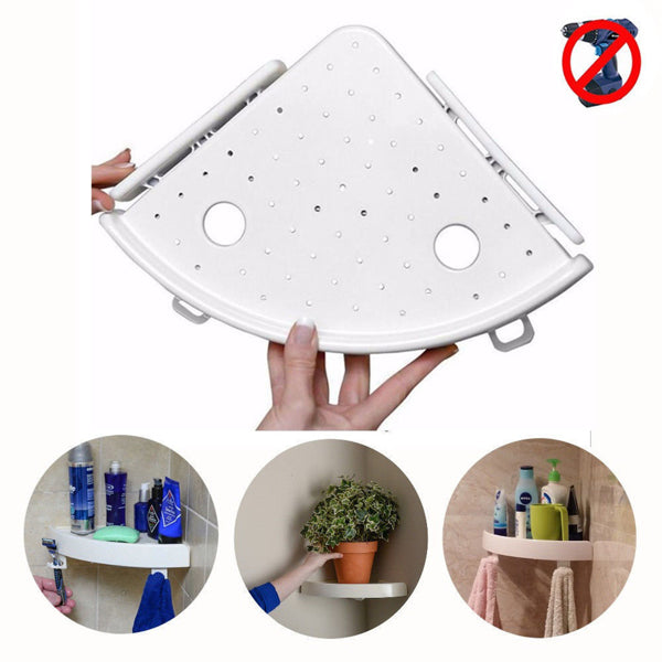 Bathroom Corner Shelf Organizer with Hooks detail 5