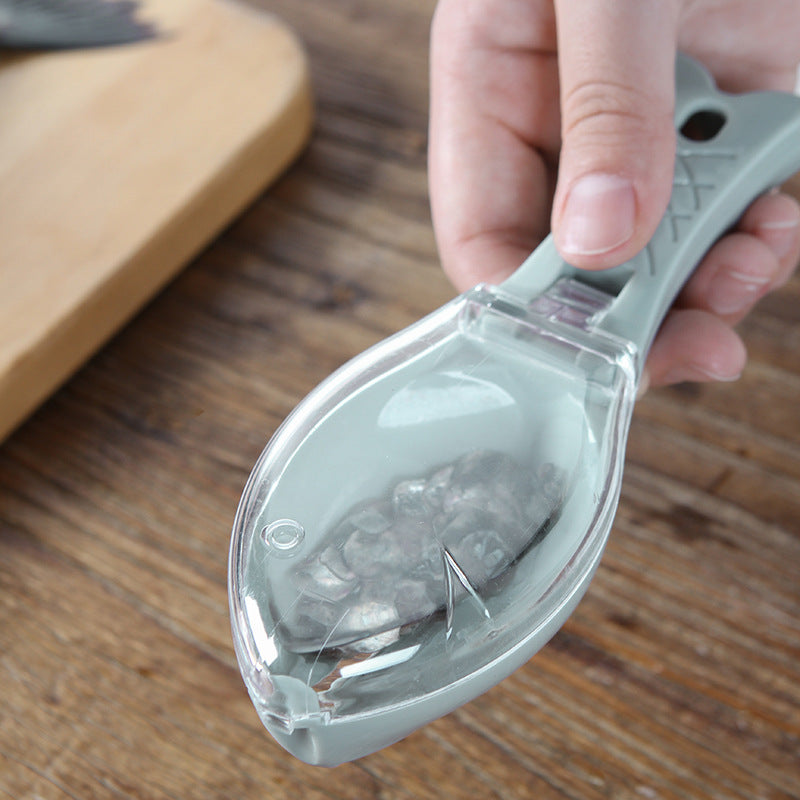 Fish Scale Scraper and Cleaning Brush, Blue