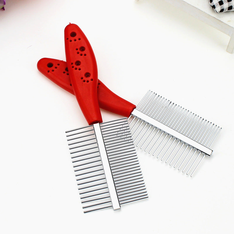 Pet Grooming Massage Brush, Red