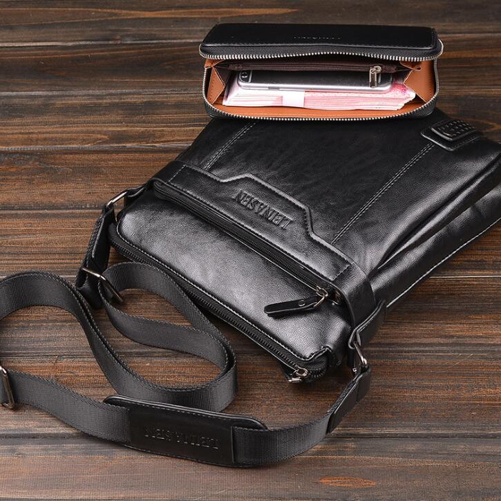 Men's Black Messenger Shoulder Bag product detail