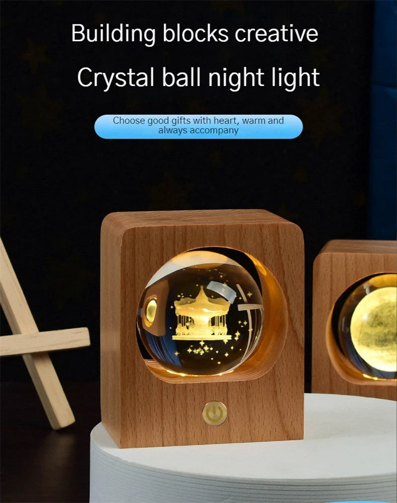 3D Crystal Ball LED Night Light product detail