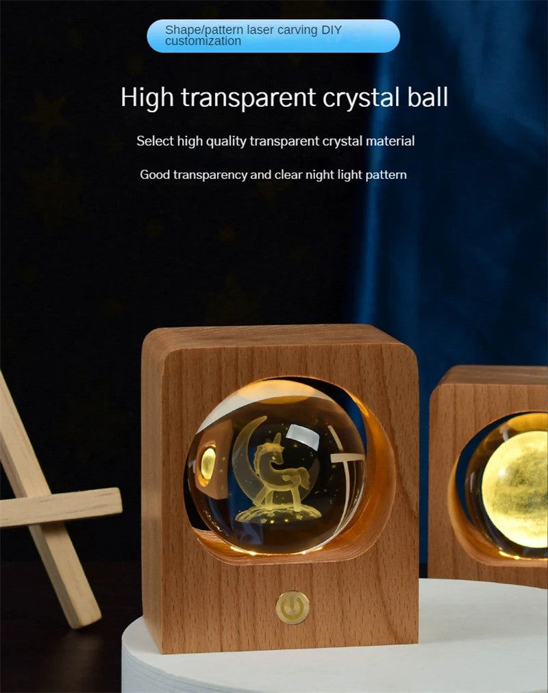 3D Crystal Ball LED Night Light product detail