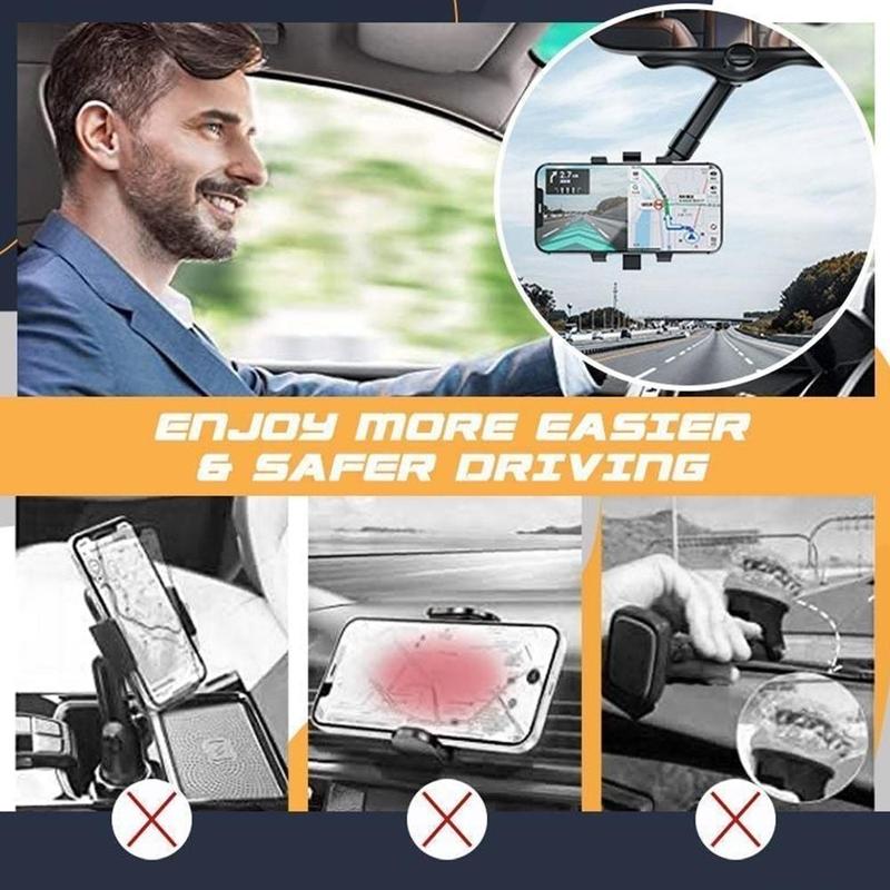 360-Degree Rearview Mirror Phone Holder product detail