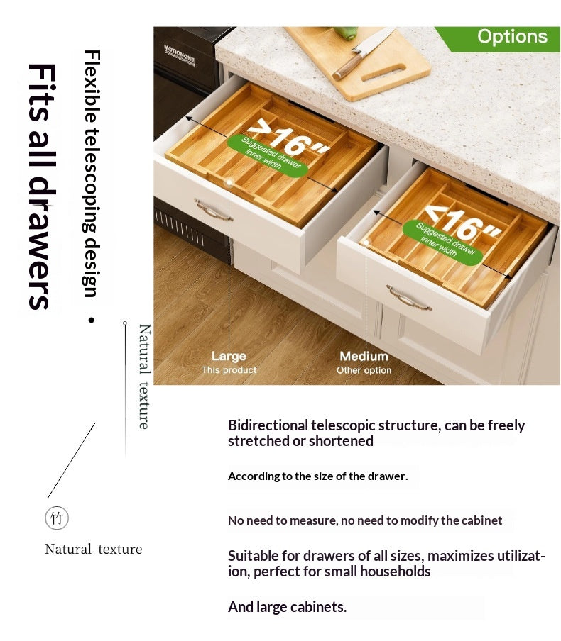 Expandable Bamboo Drawer Organizer product detail