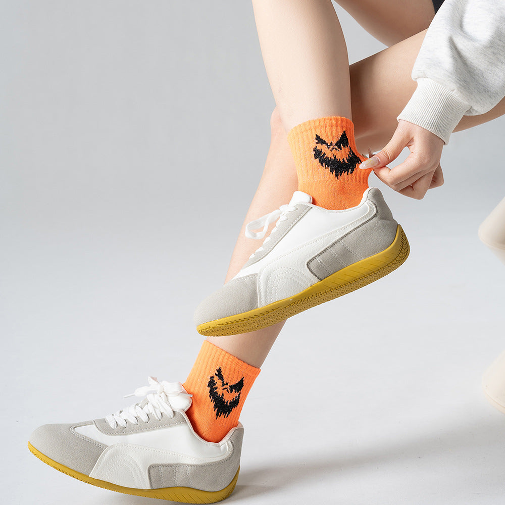 Halloween Ghost and Spider Socks, Beige, 1 Pair product detail