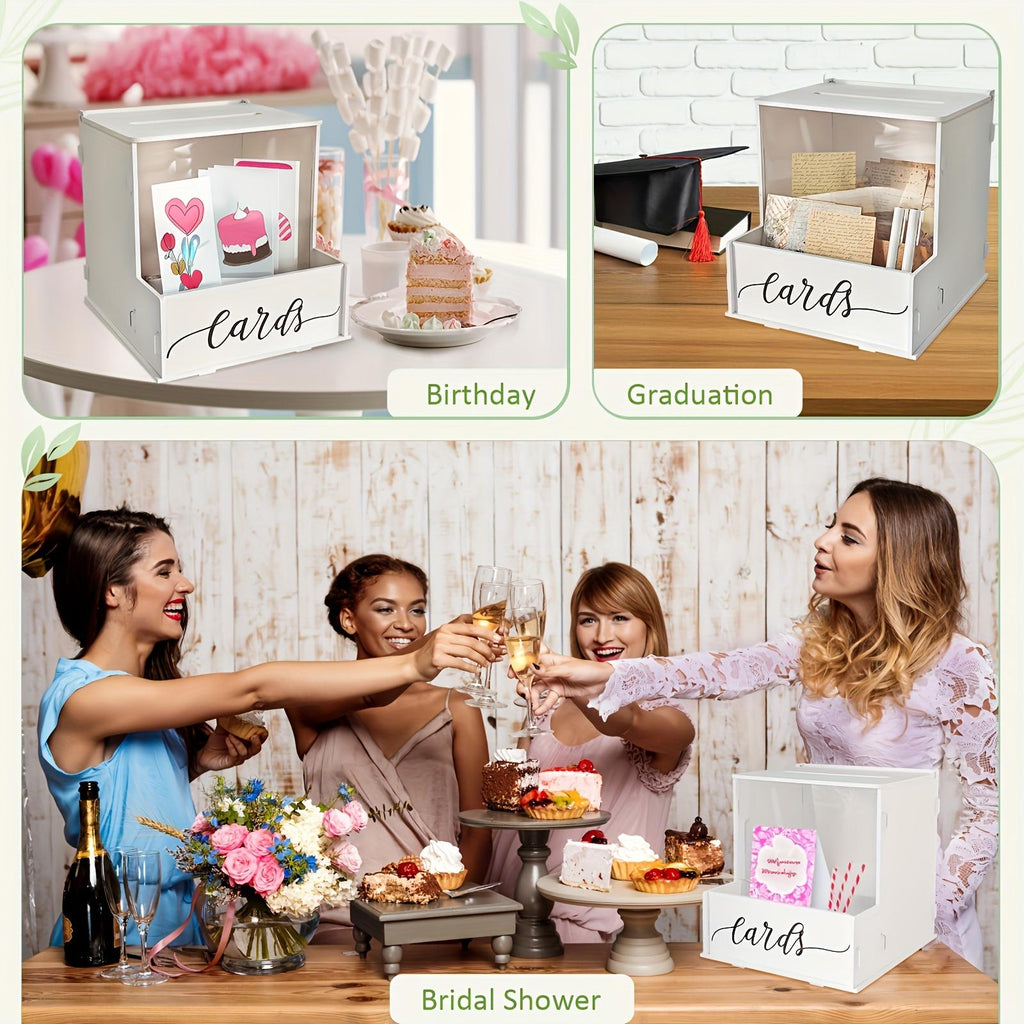 White Lockable Wedding Card Box product detail 3