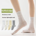Women's Thin Cotton Mid-Calf Socks, Black