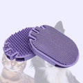 Dual-Sided Pet Shampoo Massage Brush - Purple